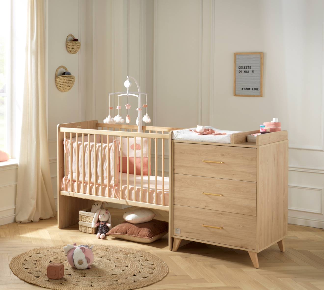 Lit Bébé Combiné 120x60 Évolutif En 90x190 Arty - Arty Marron