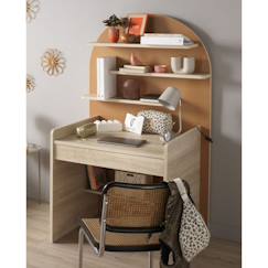 Chambre et rangement-Chambre-Bureau enfant - décor bois chêne sépia forme arche