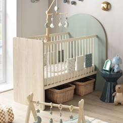 Chambre et rangement-Lit bébé évolutif 120x60 en 90x190- tête de lit arche - arche