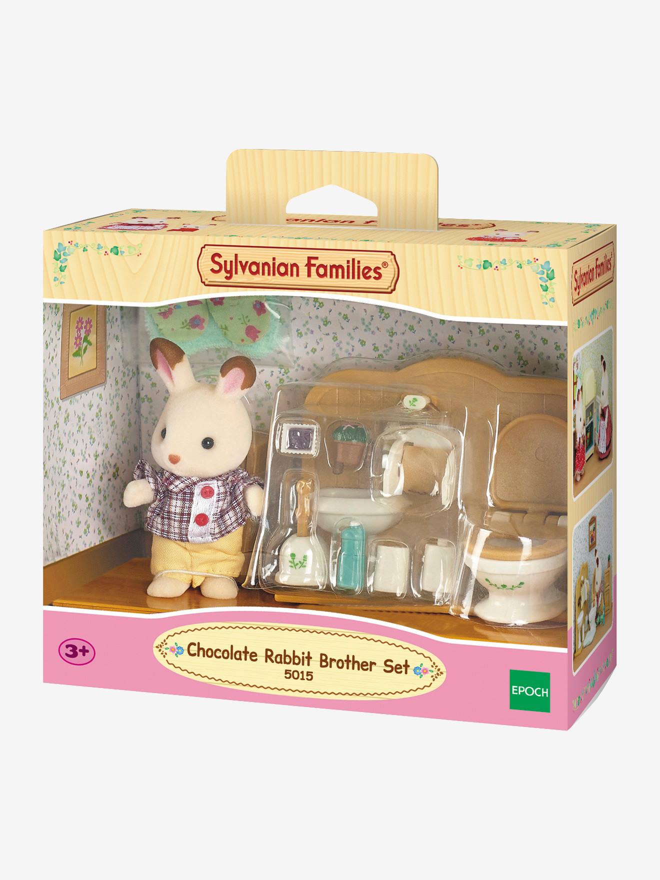 Sylvanian - 5015 - Frère Lapin Chocolat Et Toilettes Sylvanian Families Beige