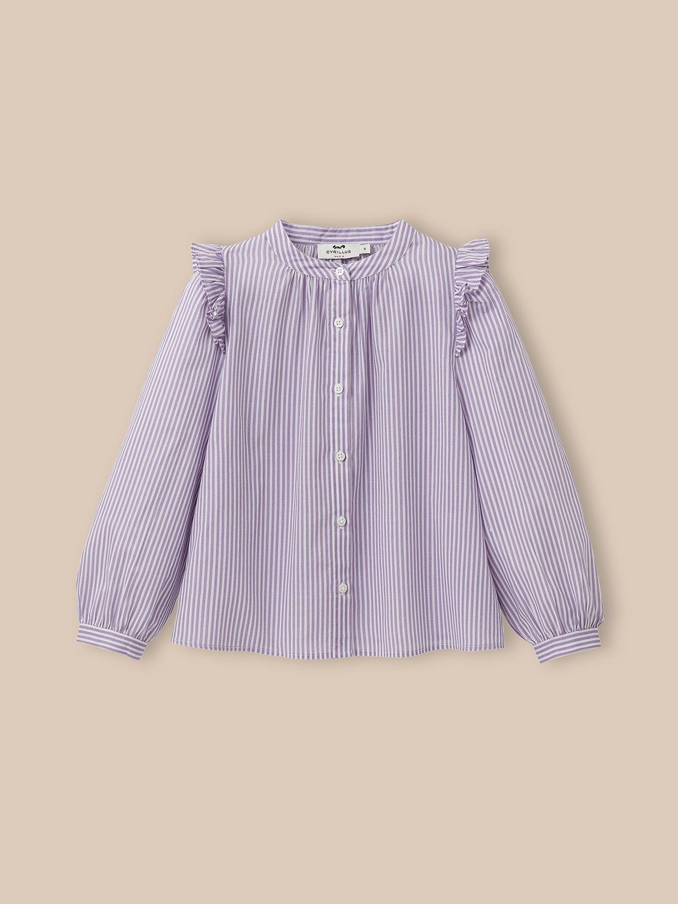 Chemise À Rayures Brillantes Rayure Lilas