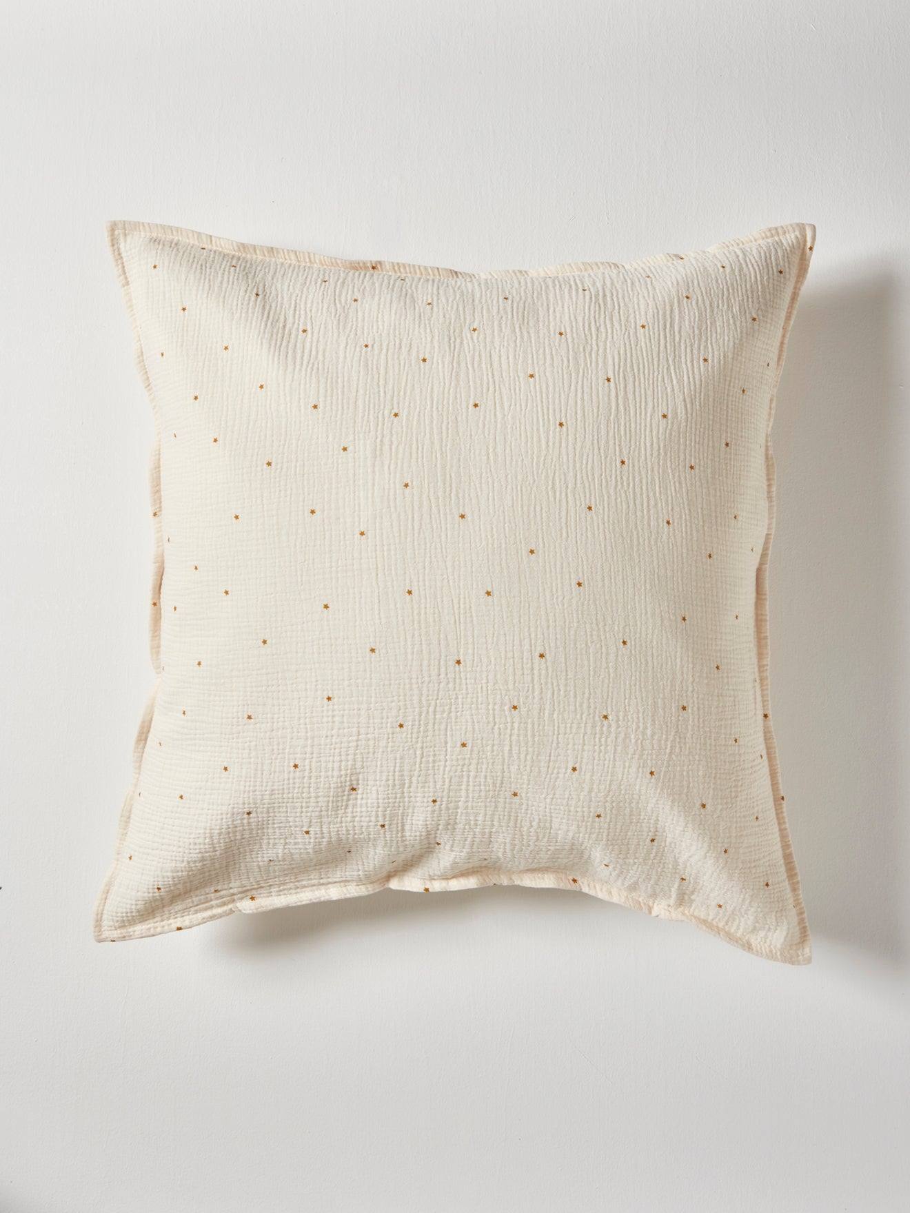 Taie D'oreiller Gaze De Coton gaufrée Étoiles Blanc Moyen Imprimé Rime