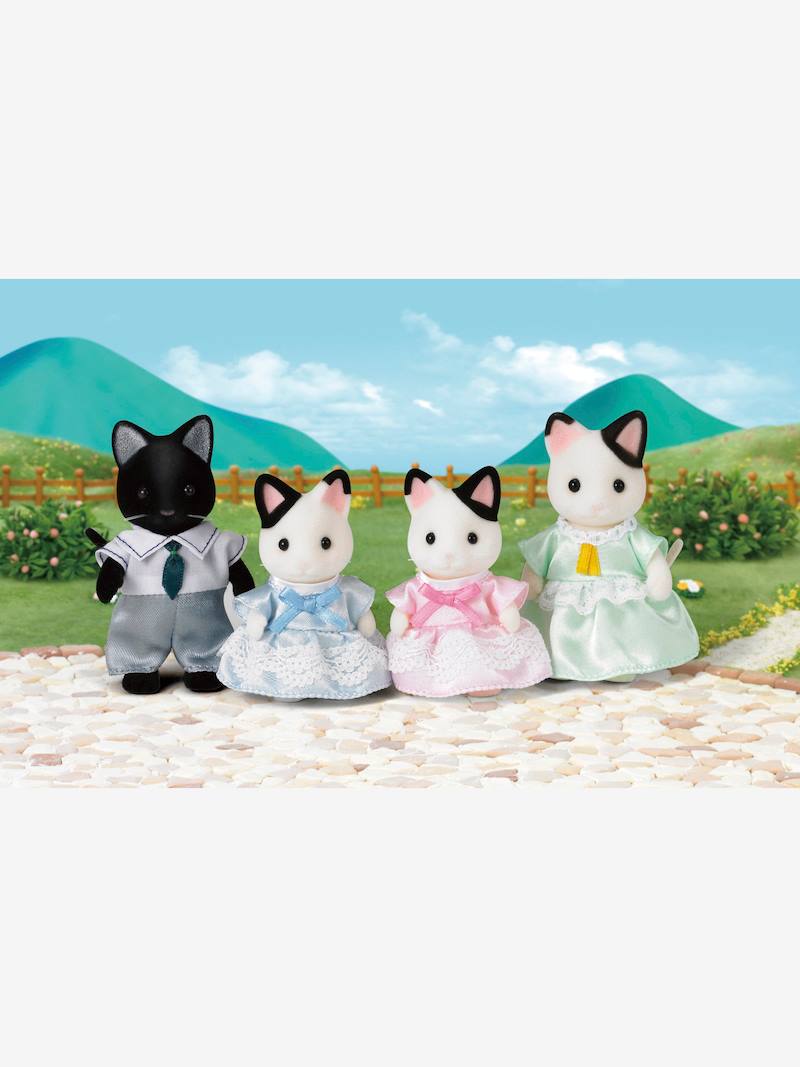 5181 - Famille Chat Bicolore SYLVANIAN FAMILIES beige - Sylvanian