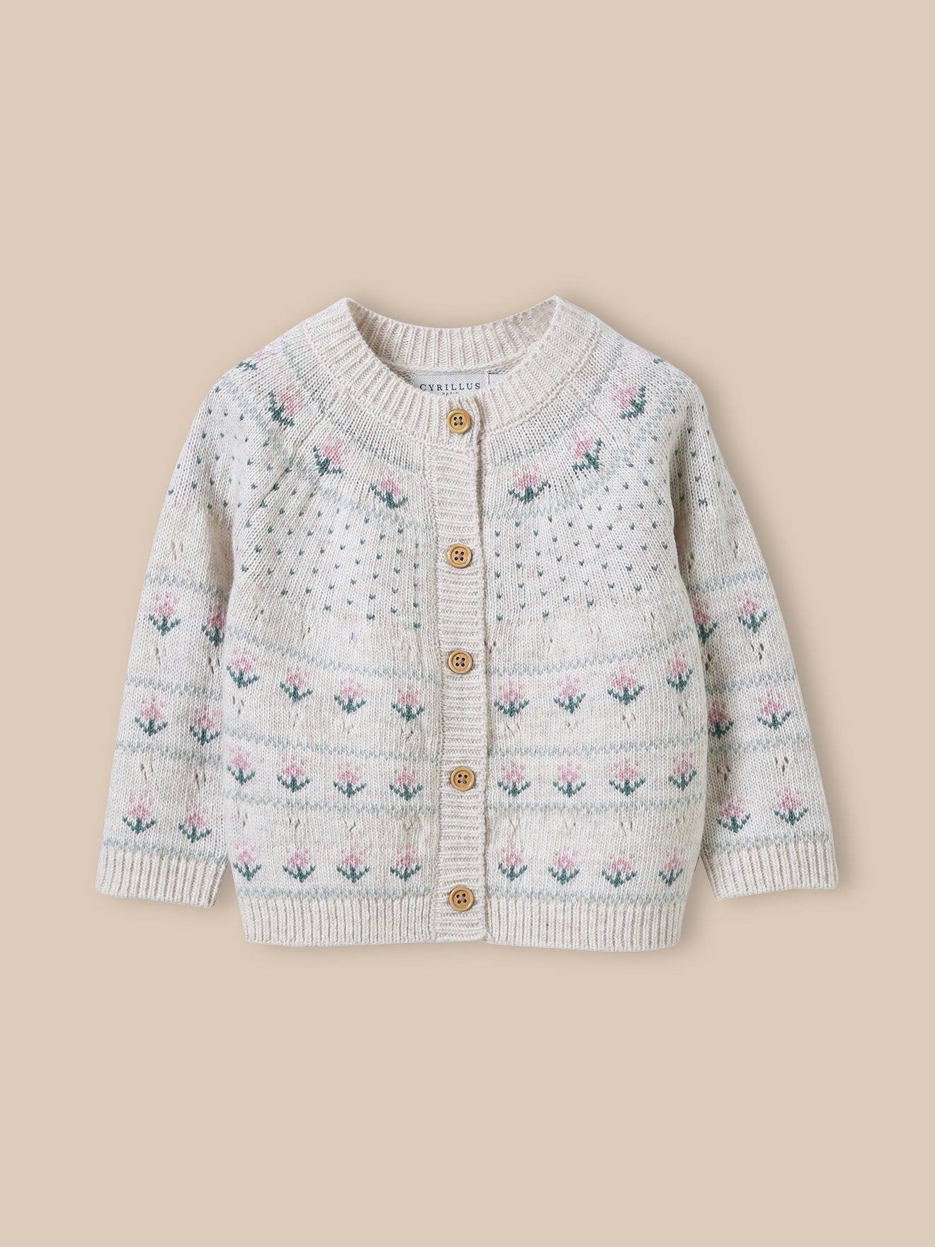 Gilet Jacquard Bébé Beige Chine