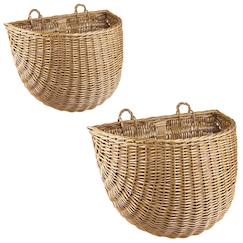 Chambre et rangement-Lot de 2 paniers à suspendre en osier