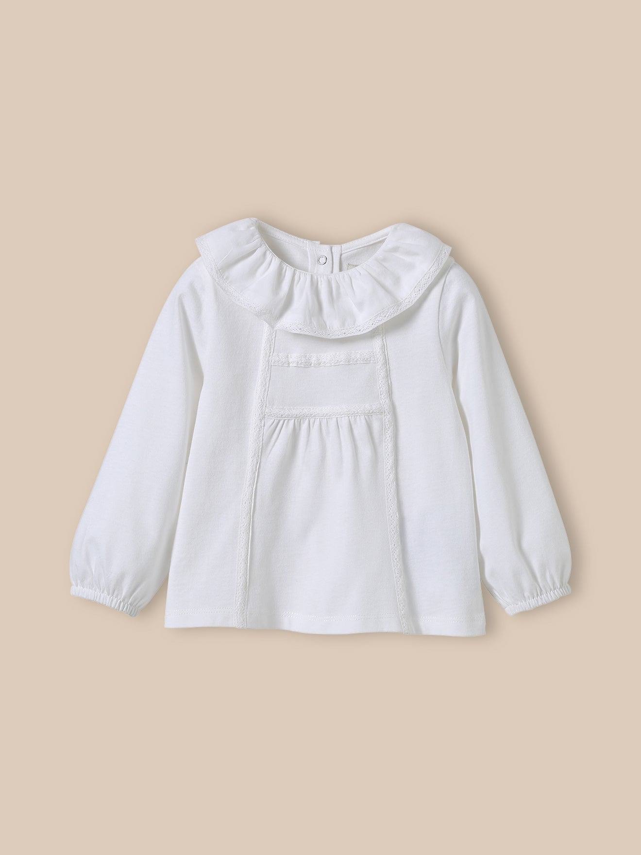 T-shirt Raffiné Bébé - Coton Biologique Blanc Doux