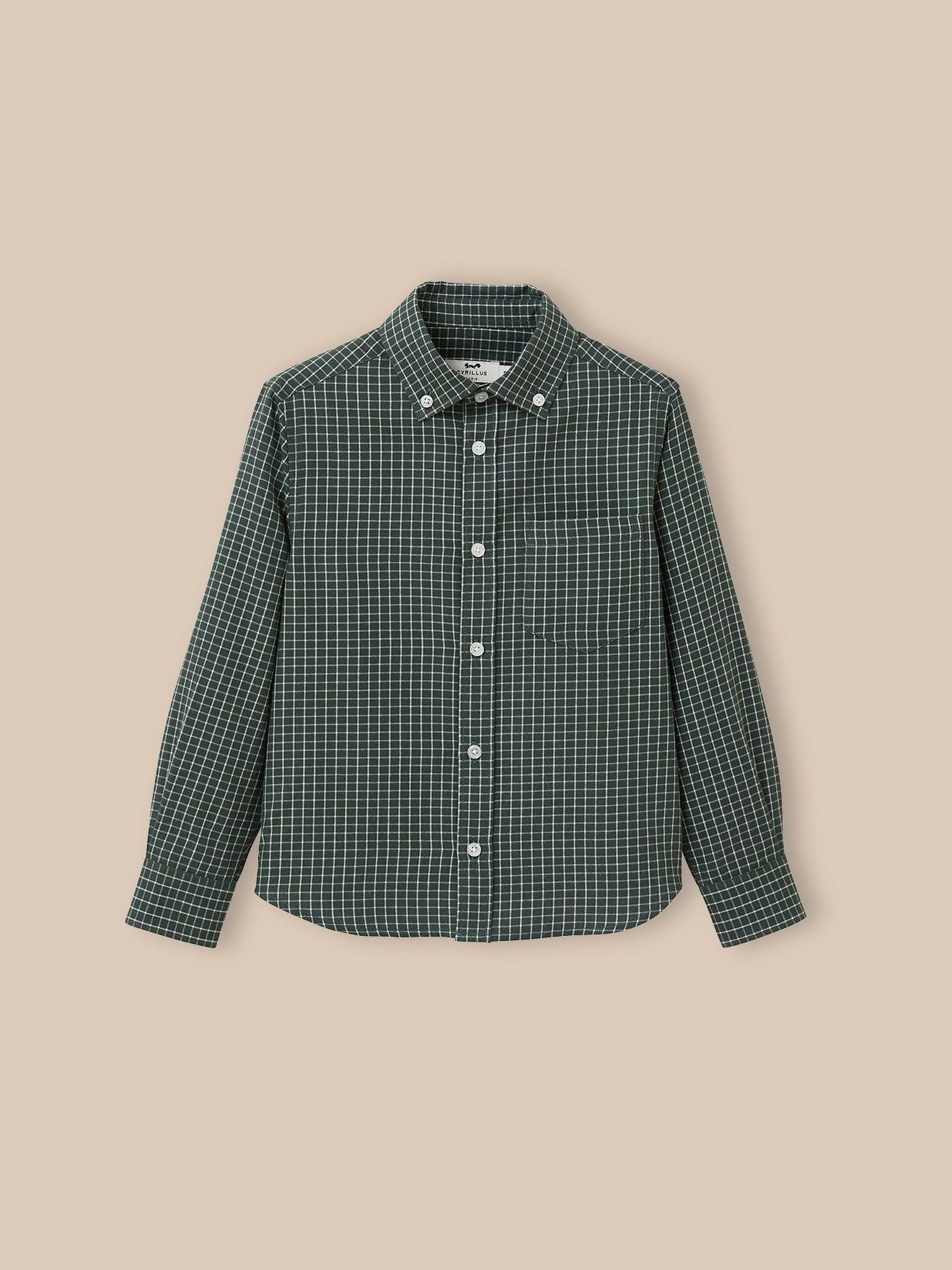 Chemise Flanelisée À Carreaux Garçon Carreaux Vert