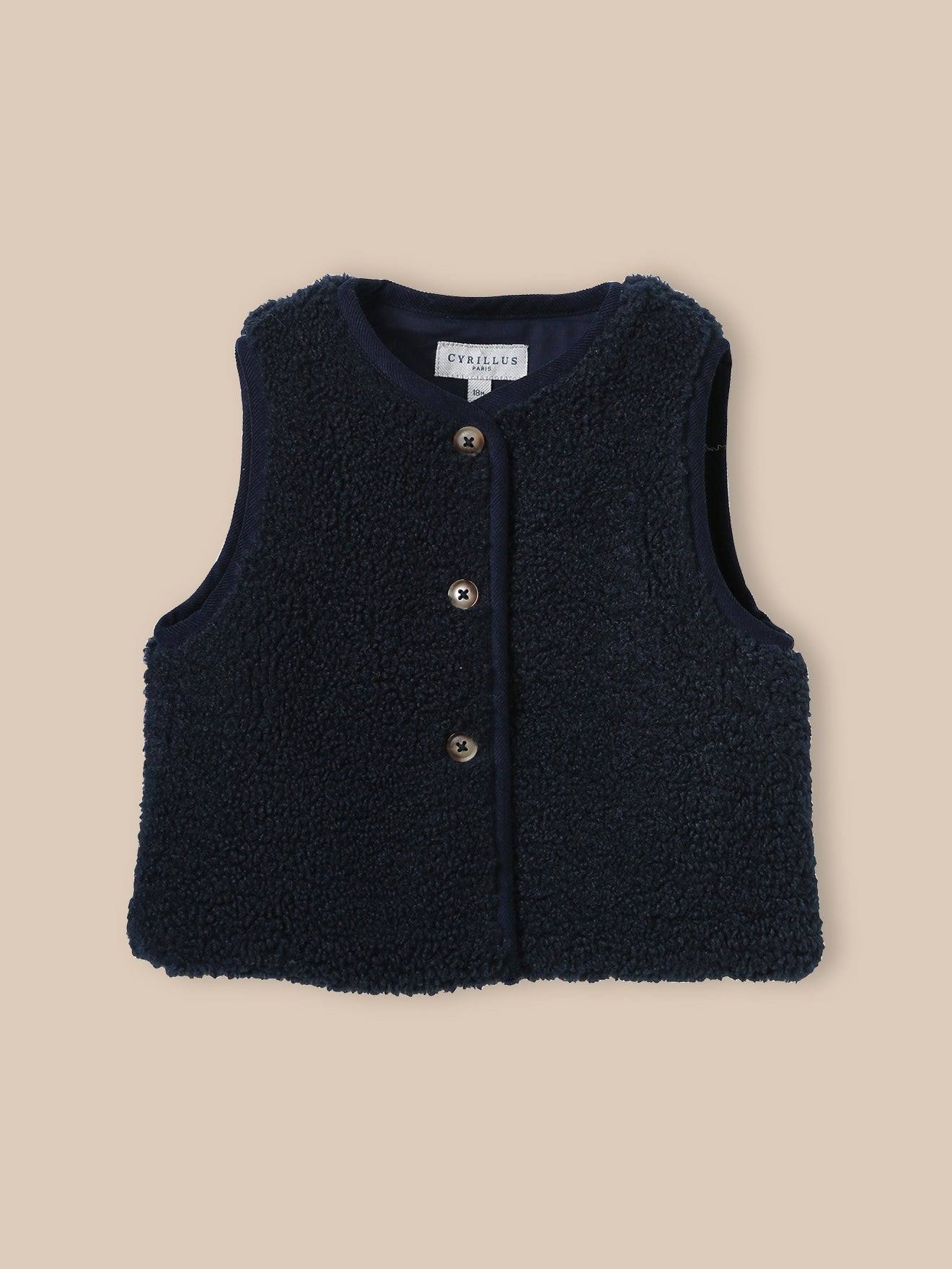 Veste Sans Manches En Sherpa Bébé Marine