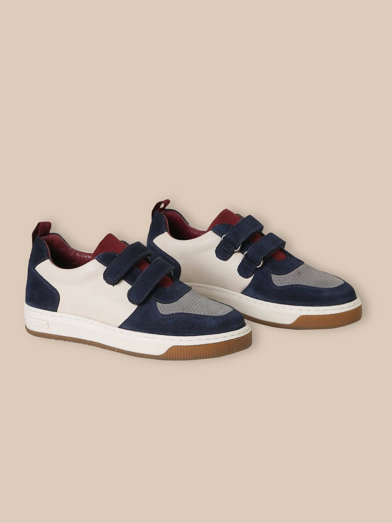 Baskets En Cuir Garçon Bordeaux