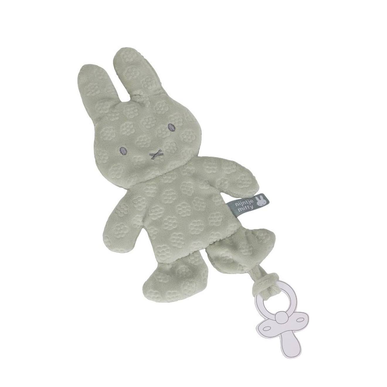 Doudou Attache Tétine Miffy - Flower Vert