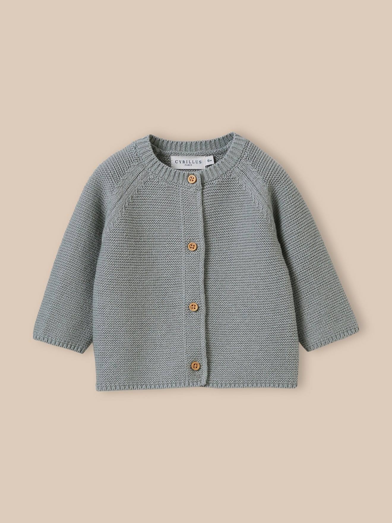 Cardigan En Coton Biologique Et Laine Bébé Vert Doux