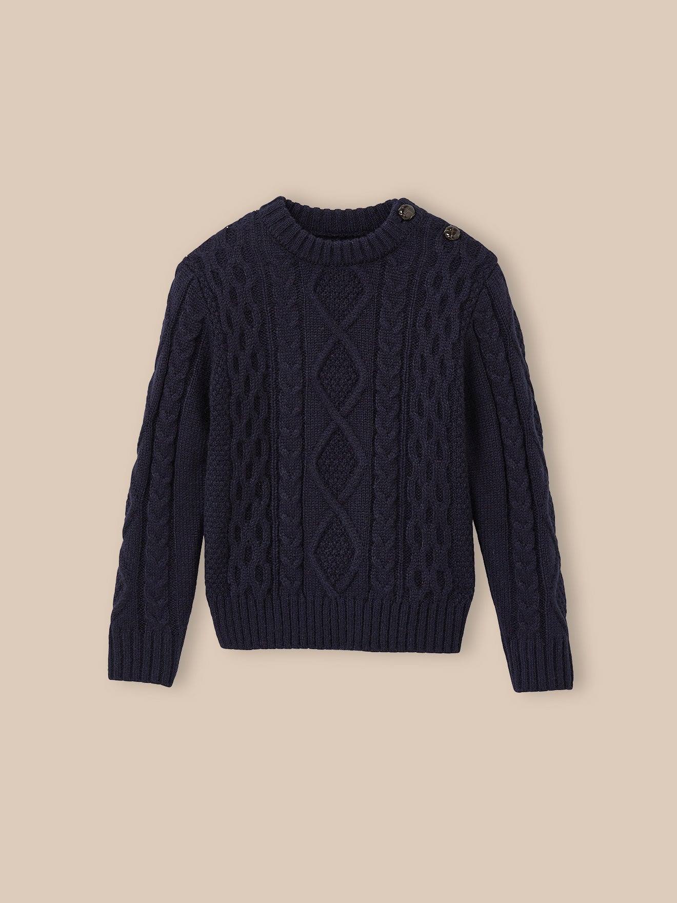 Pull Torsadé Marine