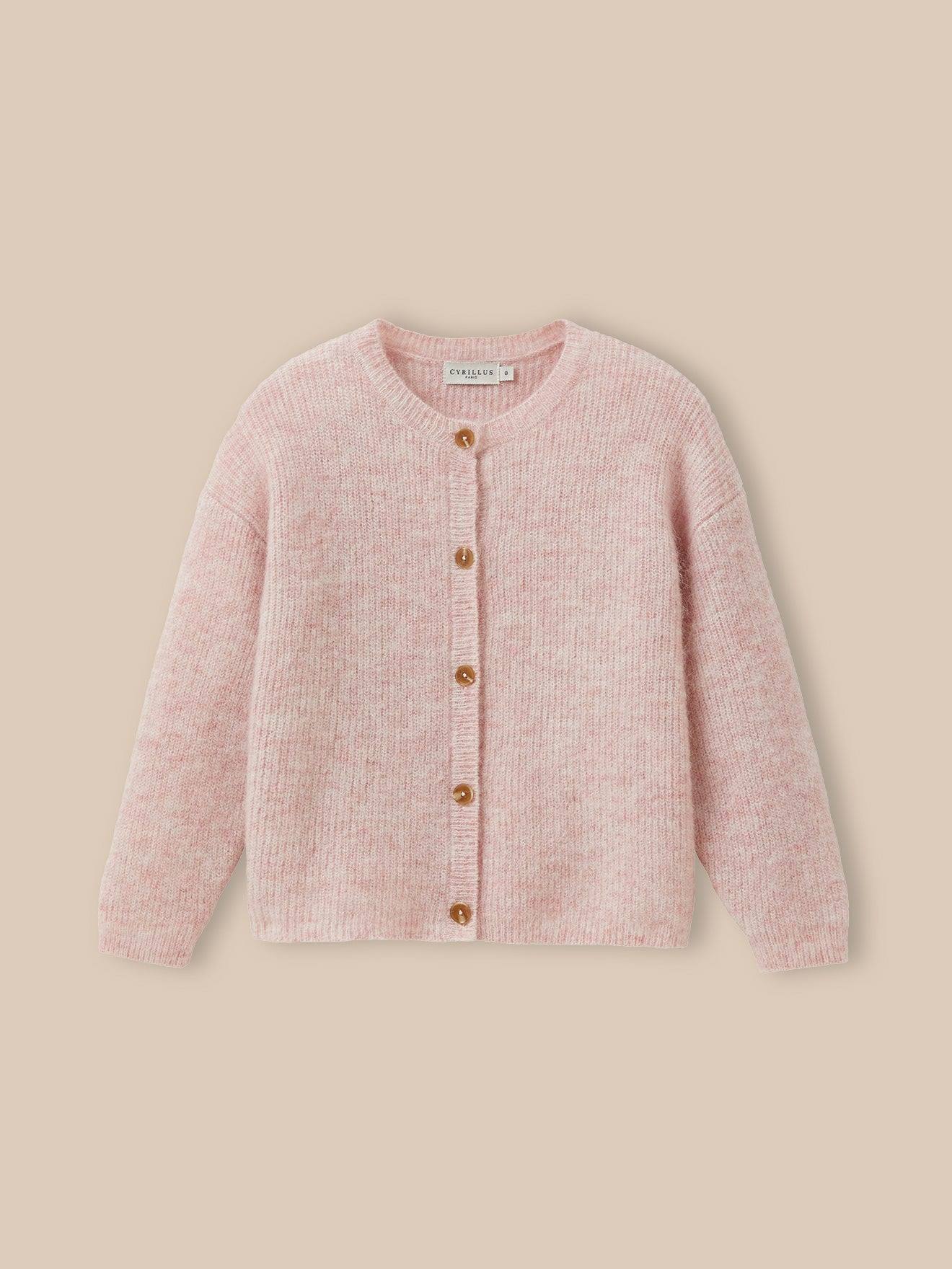 Cardigan Avec Laine Et Mohair Rose Chine
