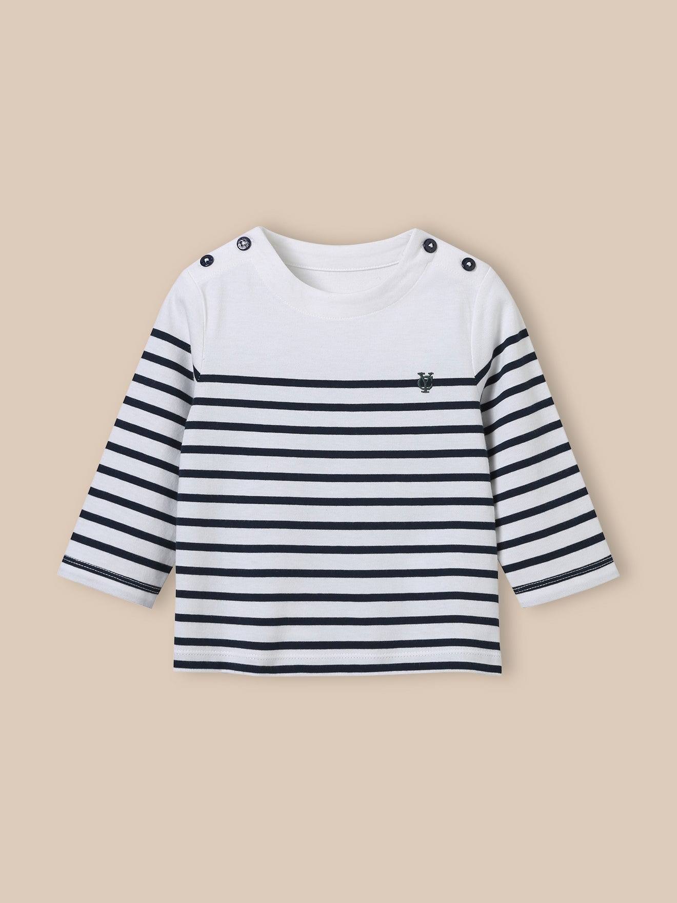 Marinière En Coton Biologique Rayure Marine/ecru