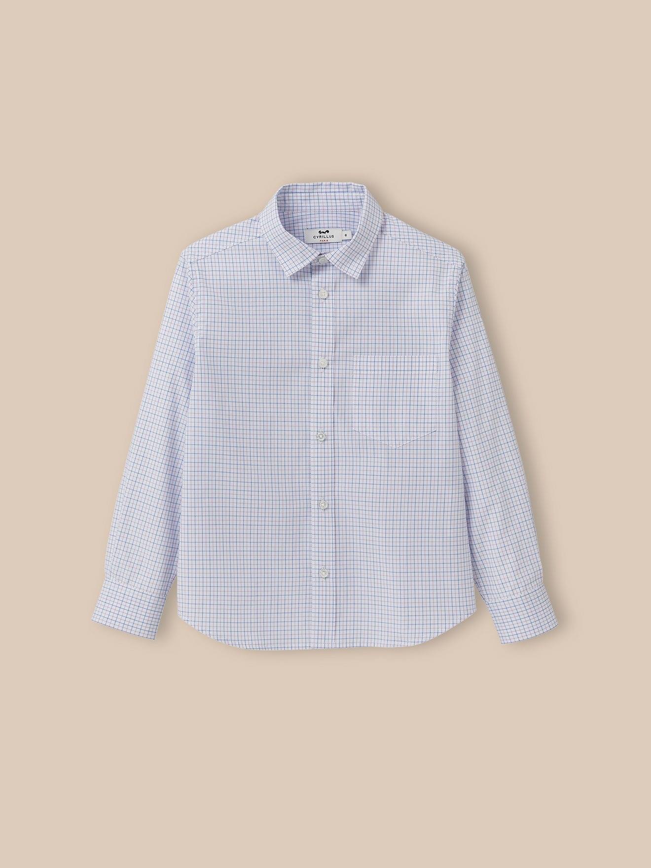 Chemise Tattersall Garçon Carreaux Violet