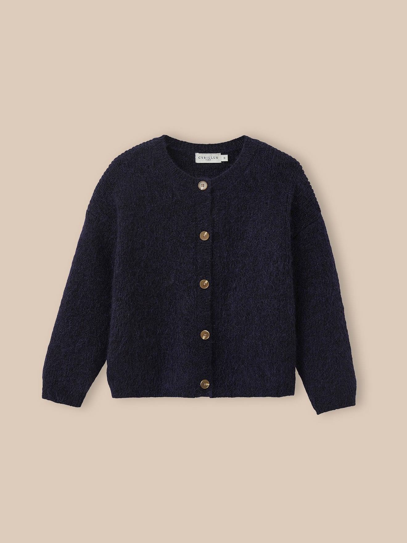 Cardigan Avec Laine Et Mohair Marine