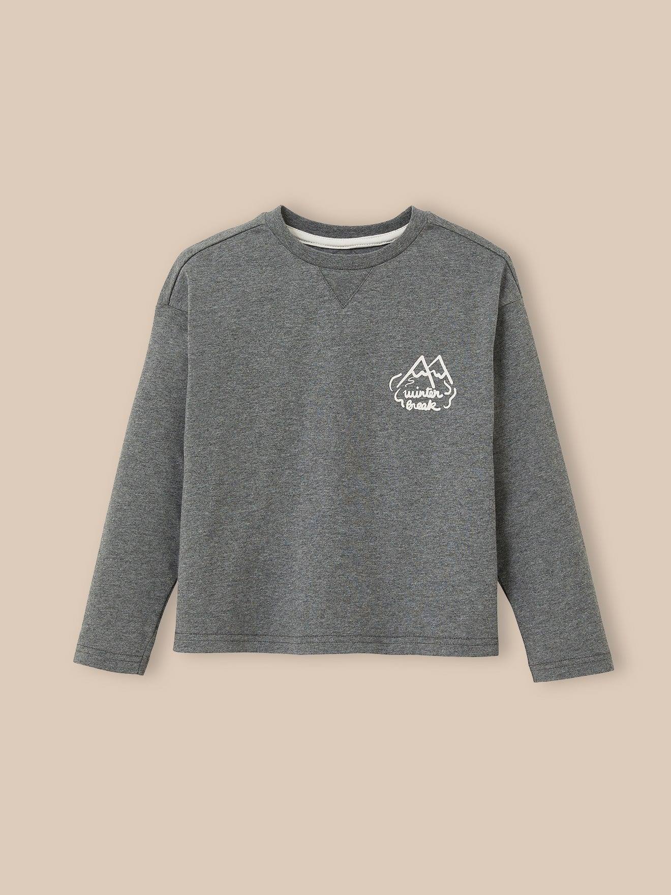 T-shirt En Jersey Épais Garçon - Coton Biologique Gris Chine