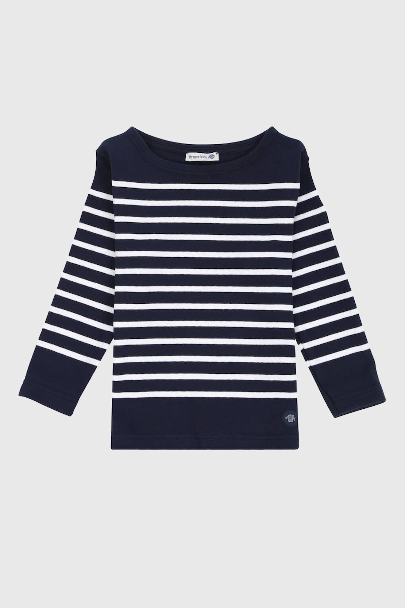 Marinière Col Bateau En Coton Amiral Enfant Navire/blanc