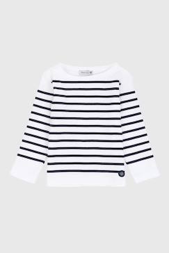 Garçon-T-shirt, polo, sous-pull-Marinière col bateau en coton amiral enfant