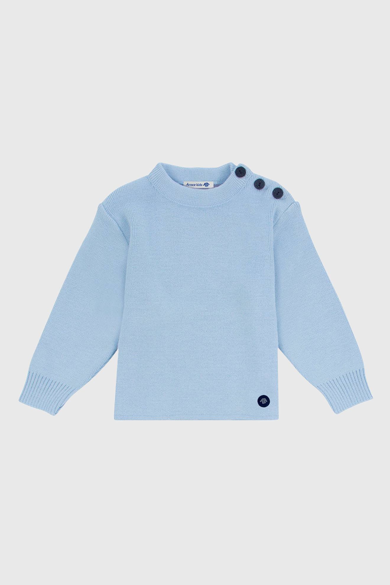 Pull Marin Uni Col Rond Fouesnant Enfant Reflet