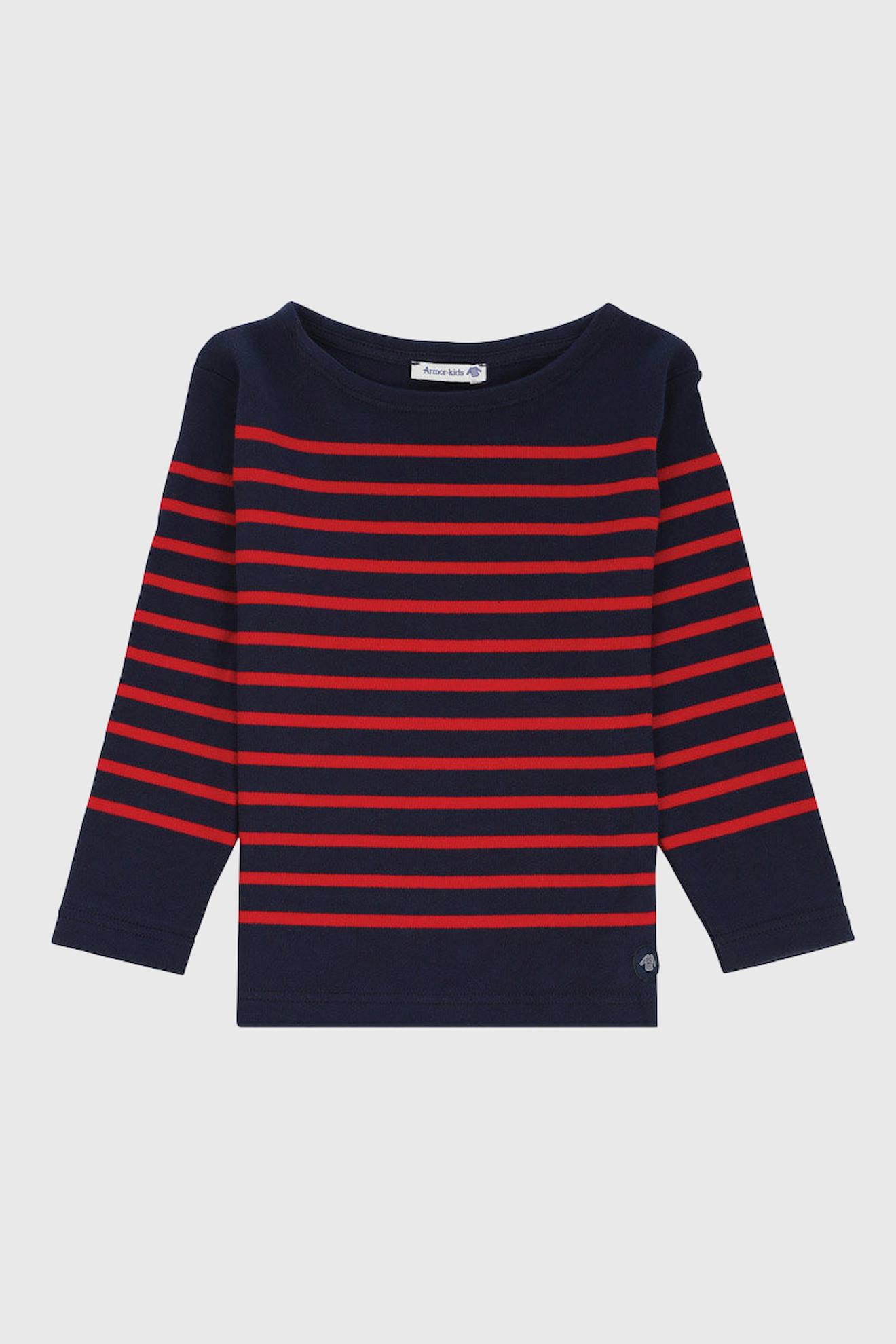 Marinière Col Bateau En Coton Amiral Enfant Navire/braise