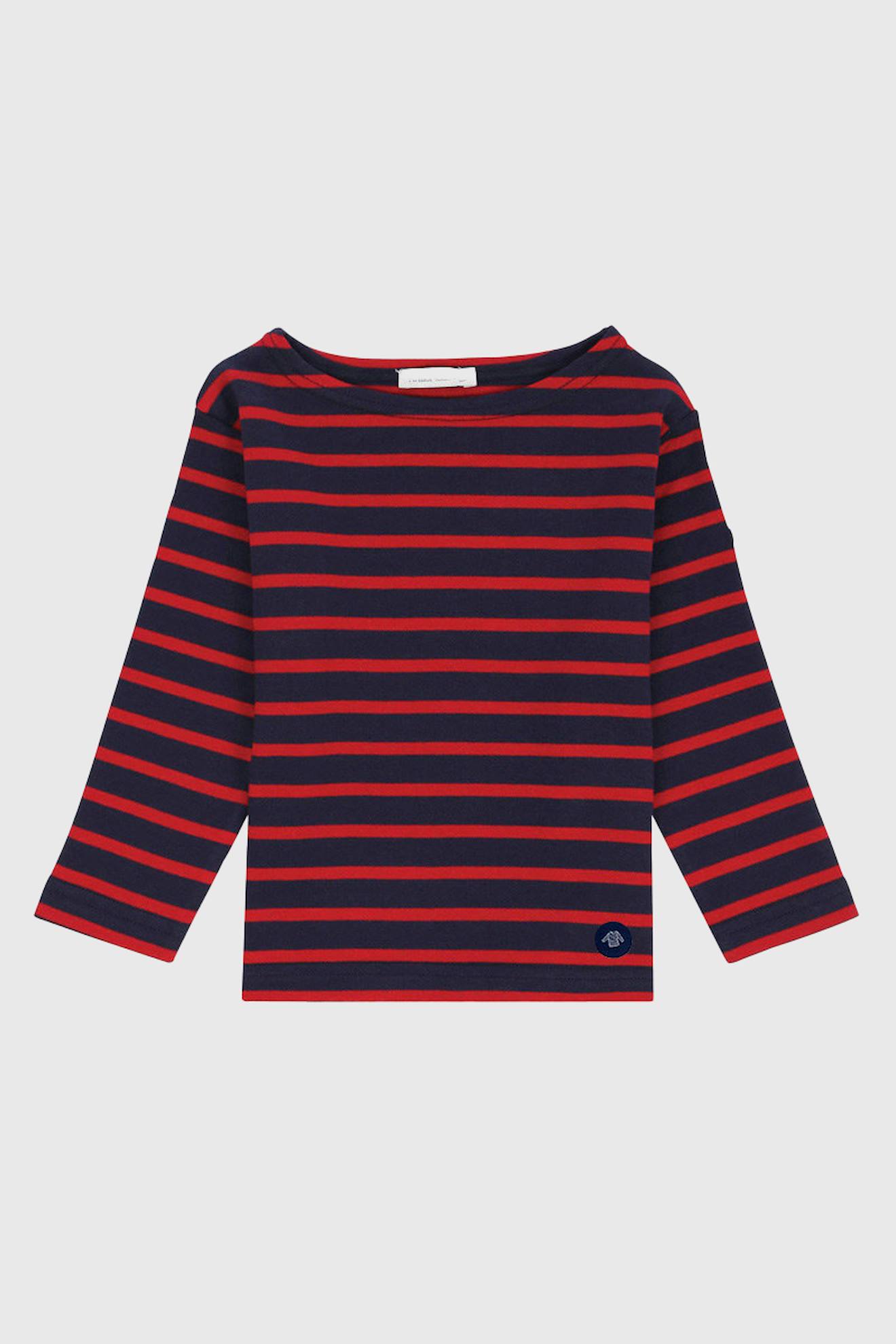 Marinière Col Bateau En Coton Loctudy Enfant Navire/braise