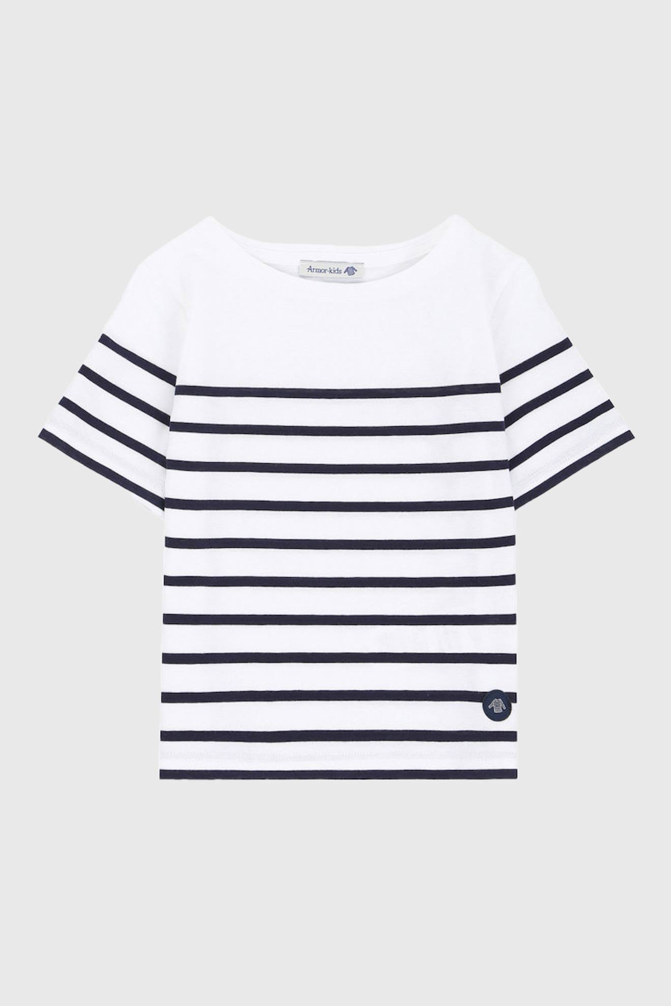 Marinière Col Bateau En Coton Léger Etel Enfant Blanc/navire