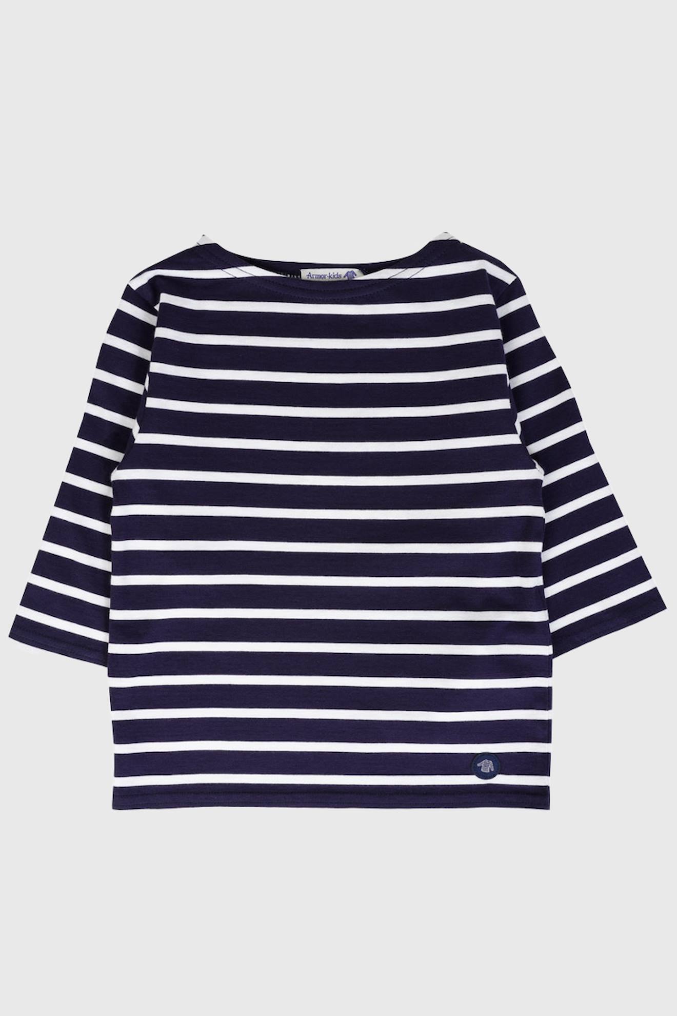 Marinière Col Bateau En Coton Beg-meil Enfant Navire/blanc