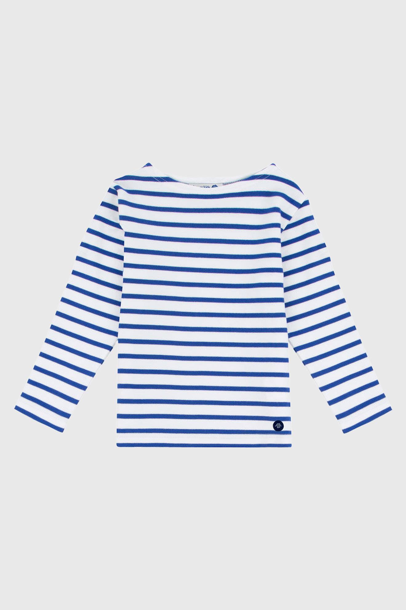 Marinière Col Bateau En Coton Loctudy Enfant Blanc/etoile