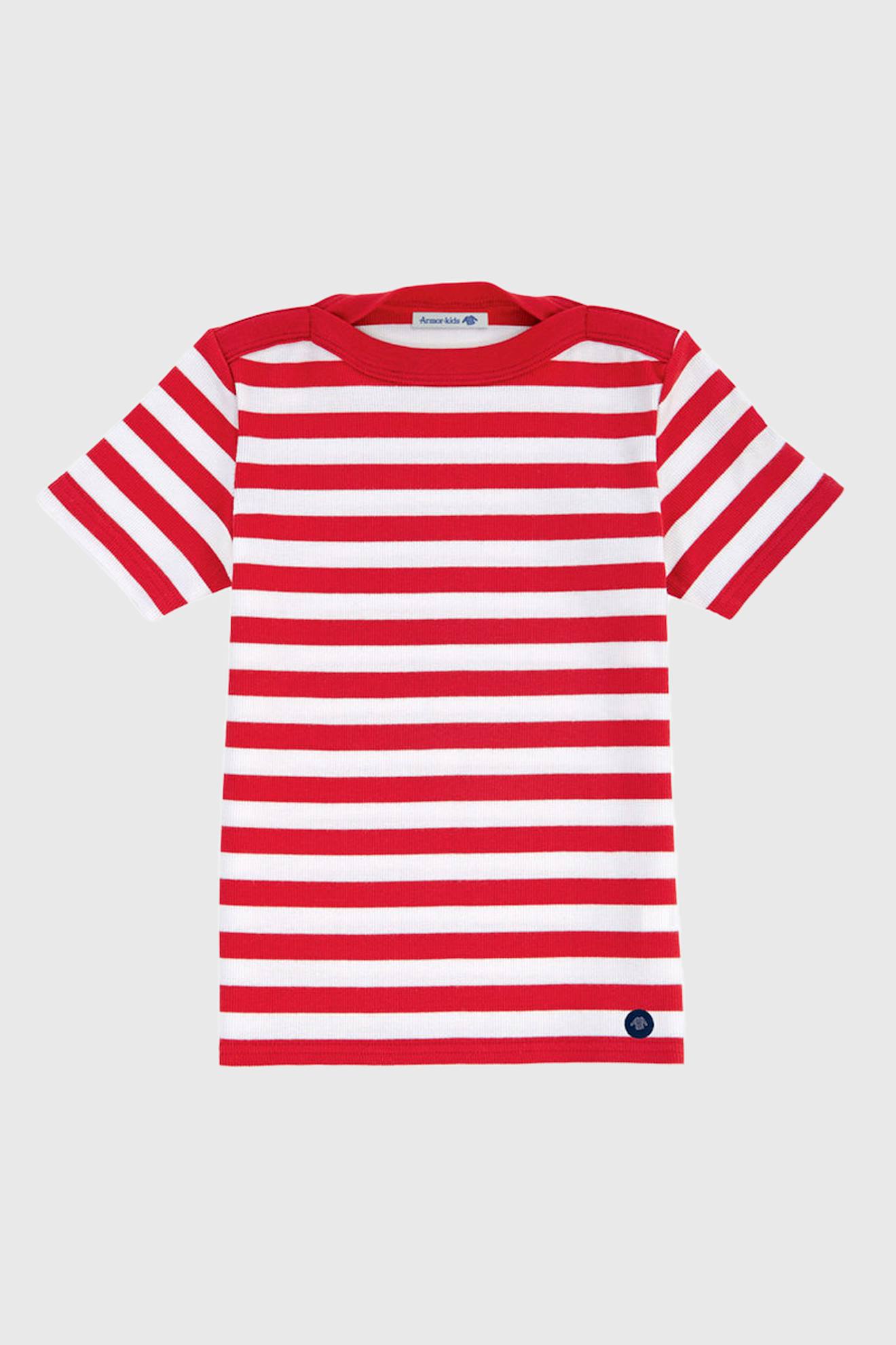 Marinière En Coton Carantec Enfant Braise/blanc