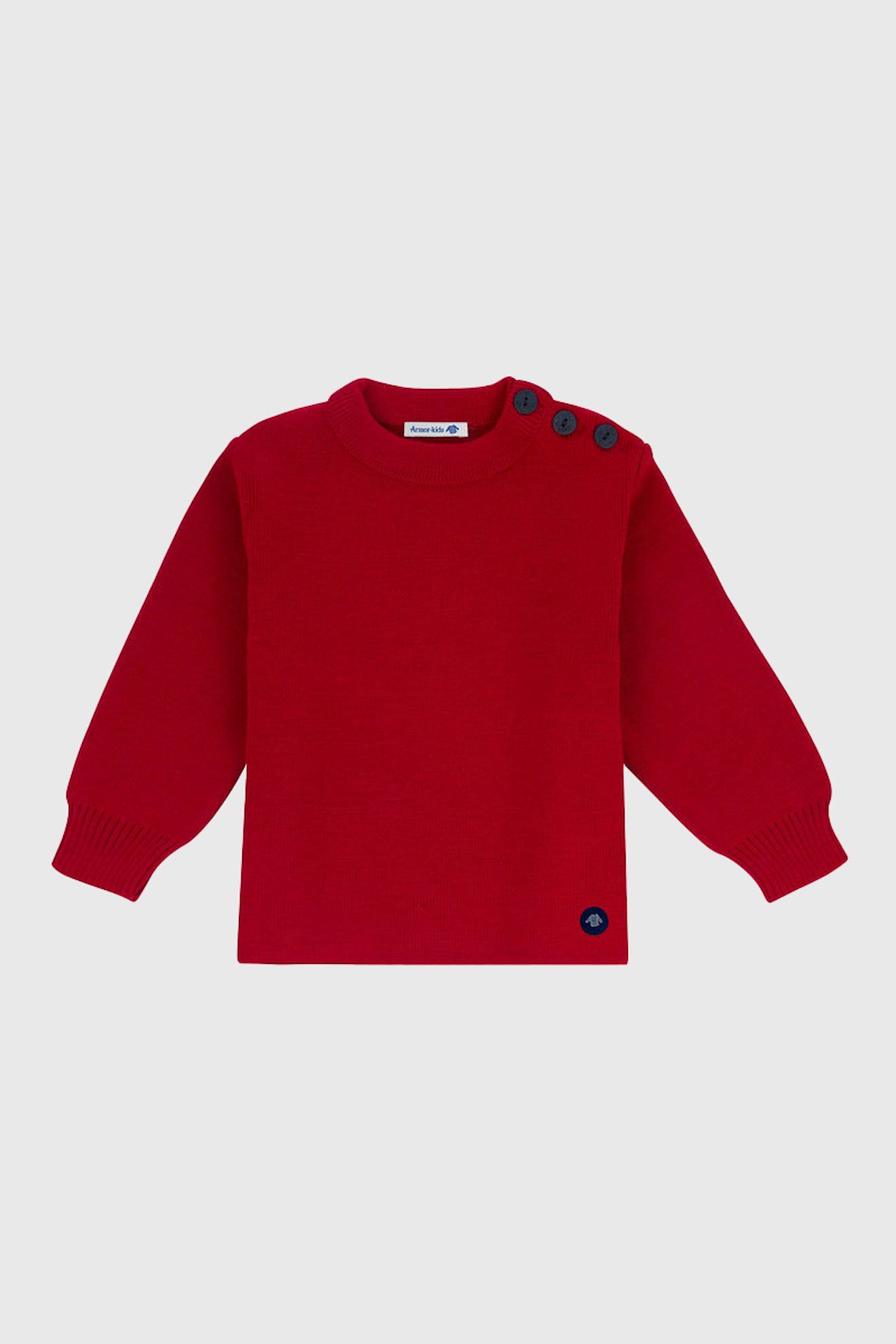 Pull Marin Uni Col Rond Fouesnant Enfant Braise