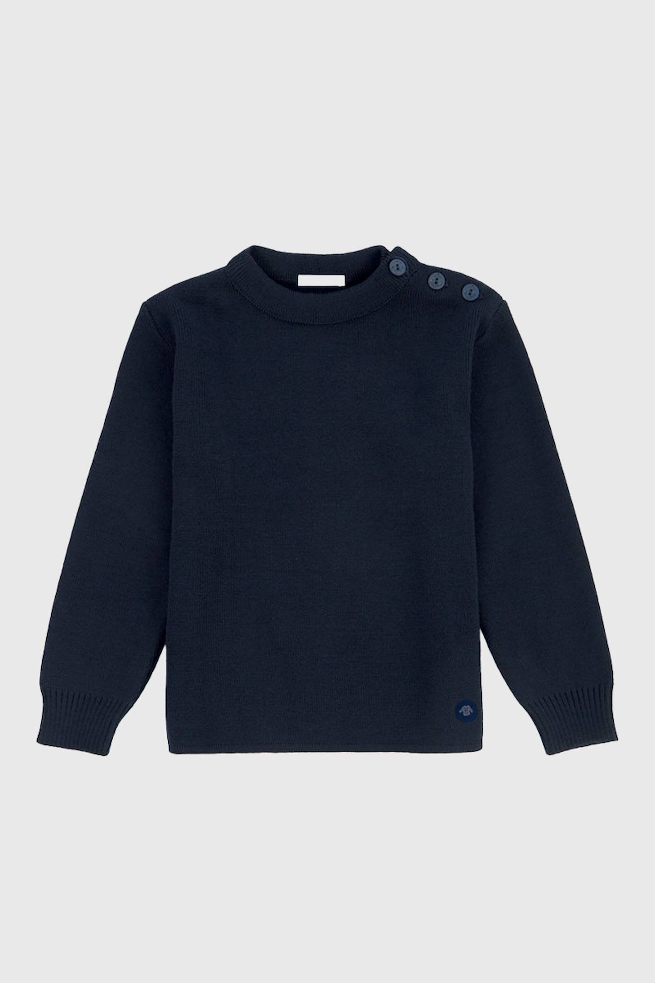 Pull Marin Uni Col Rond Fouesnant Enfant Navire