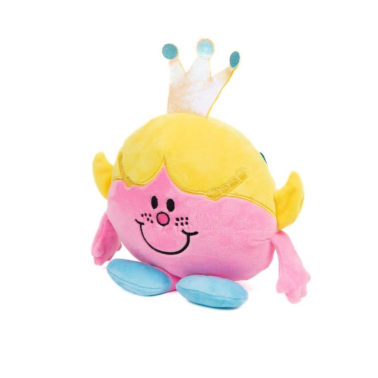 Peluche Monsieur Madame - Mme Princesse - 22cm Rose Et Jaune (Pioupiou Et Merveilles) - Image 1