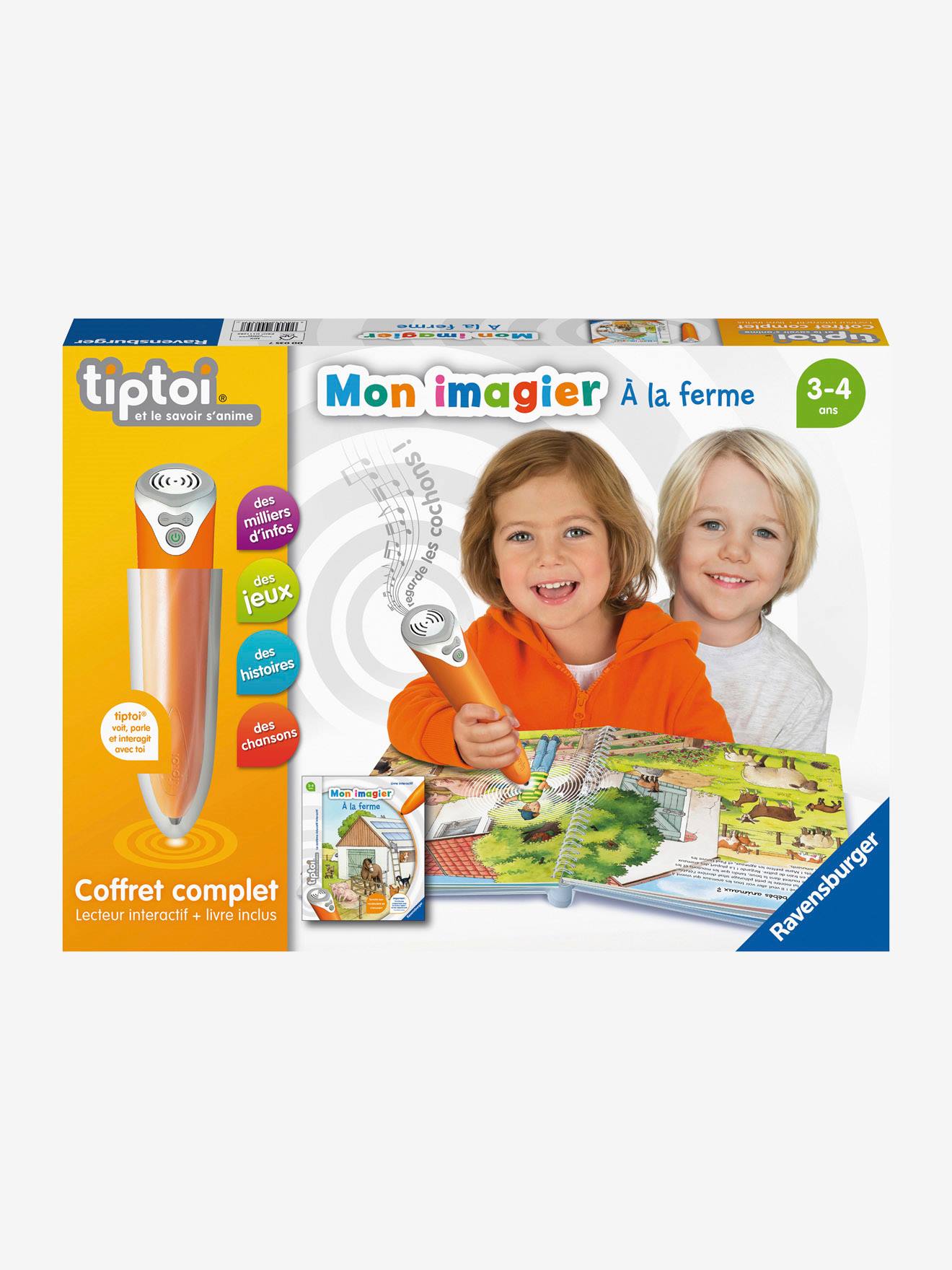 Ravensburger - Tiptoi® - Coffret Complet Lecteur Interactif + Livre Imagier À La Ferme - Ravensburger Blanc