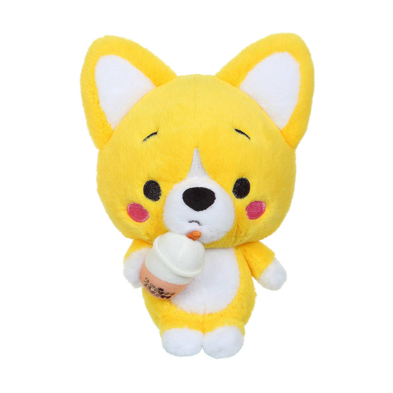 Peluche Little Corgi Cuties 40 Cm : Corgi - Bubble Tea Jaune