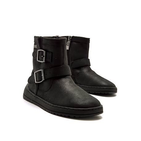 Bottines filles synthétique fermeture éclair barefoot Black+Brown 6 - vertbaudet enfant 