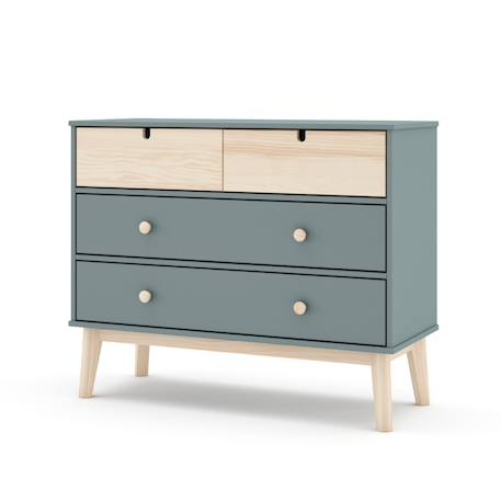 Commode 4 tiroirs gain de place - gamme léonie Vert kaki 6 - vertbaudet enfant 