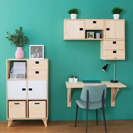Calicosy - Cube En Pin Massif Bois Clair