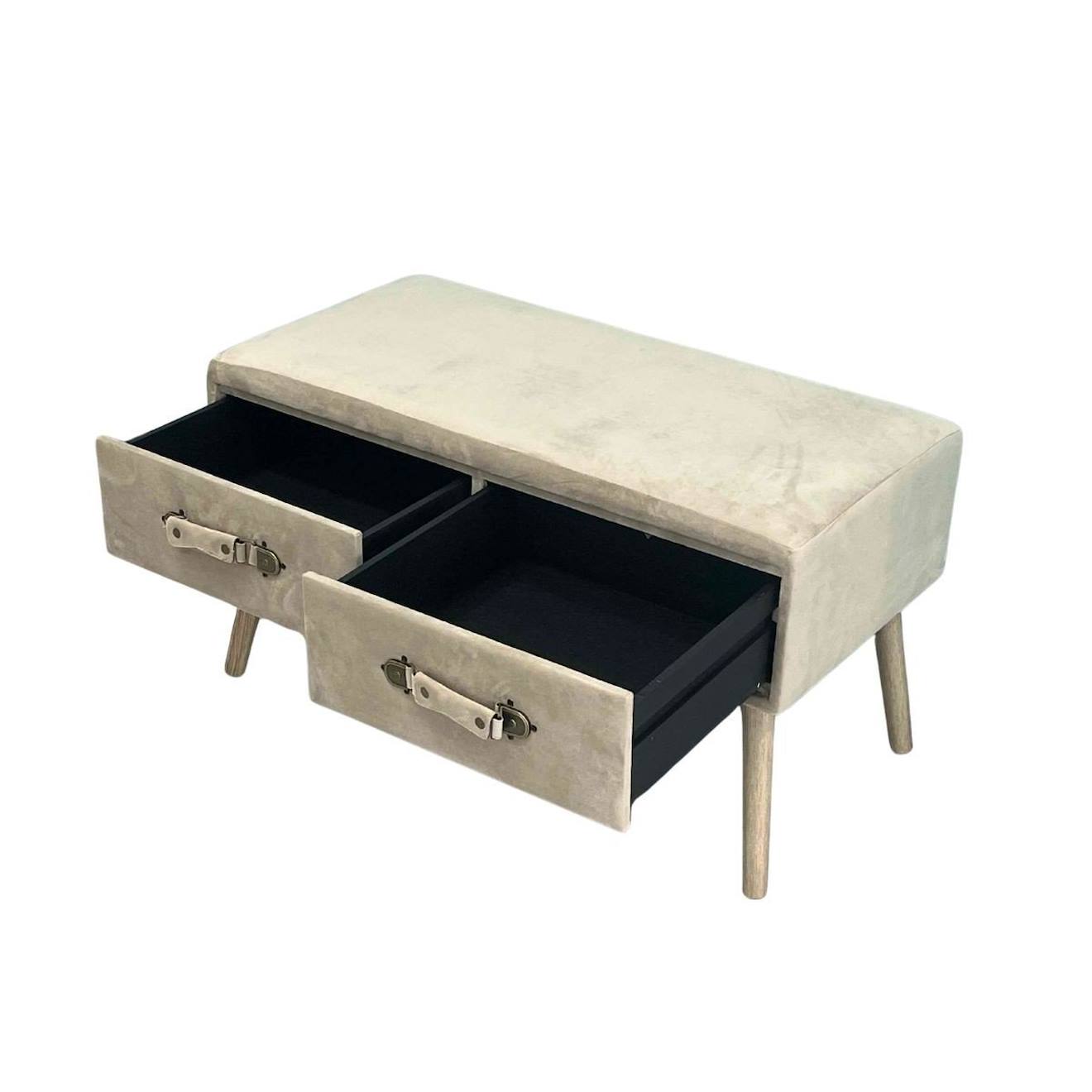 Banc En Velours Beige Beige
