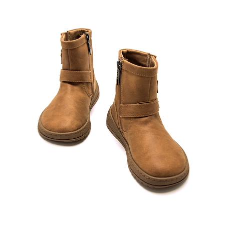 Bottines filles synthétique fermeture éclair barefoot Black+Brown 10 - vertbaudet enfant 