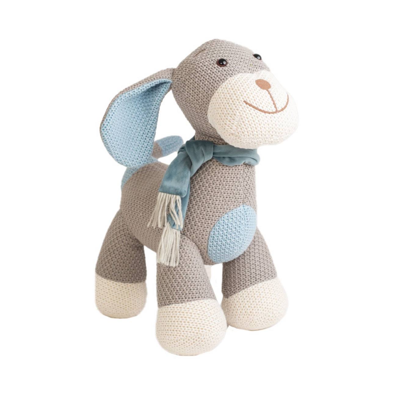 Peluche Chien Cocker Mini En Coton Grey And Blue