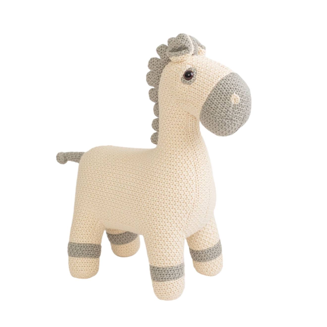 Peluche Jument Mini En Coton White And Grey