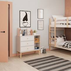 Commode 3 tiroirs et 2 niches - gamme simon  - vertbaudet enfant