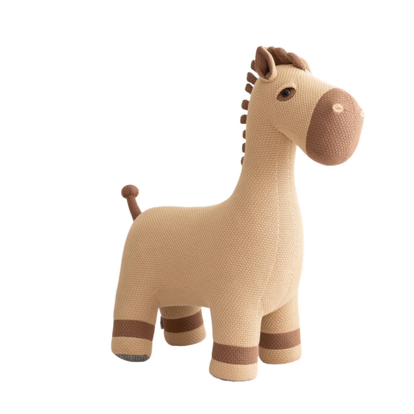 Grande Peluche Siège D’appoint Cheval Dark And Light Brown