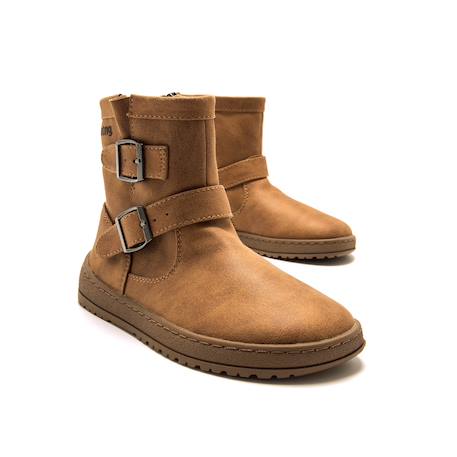 Bottines filles synthétique fermeture éclair barefoot Black+Brown 12 - vertbaudet enfant 