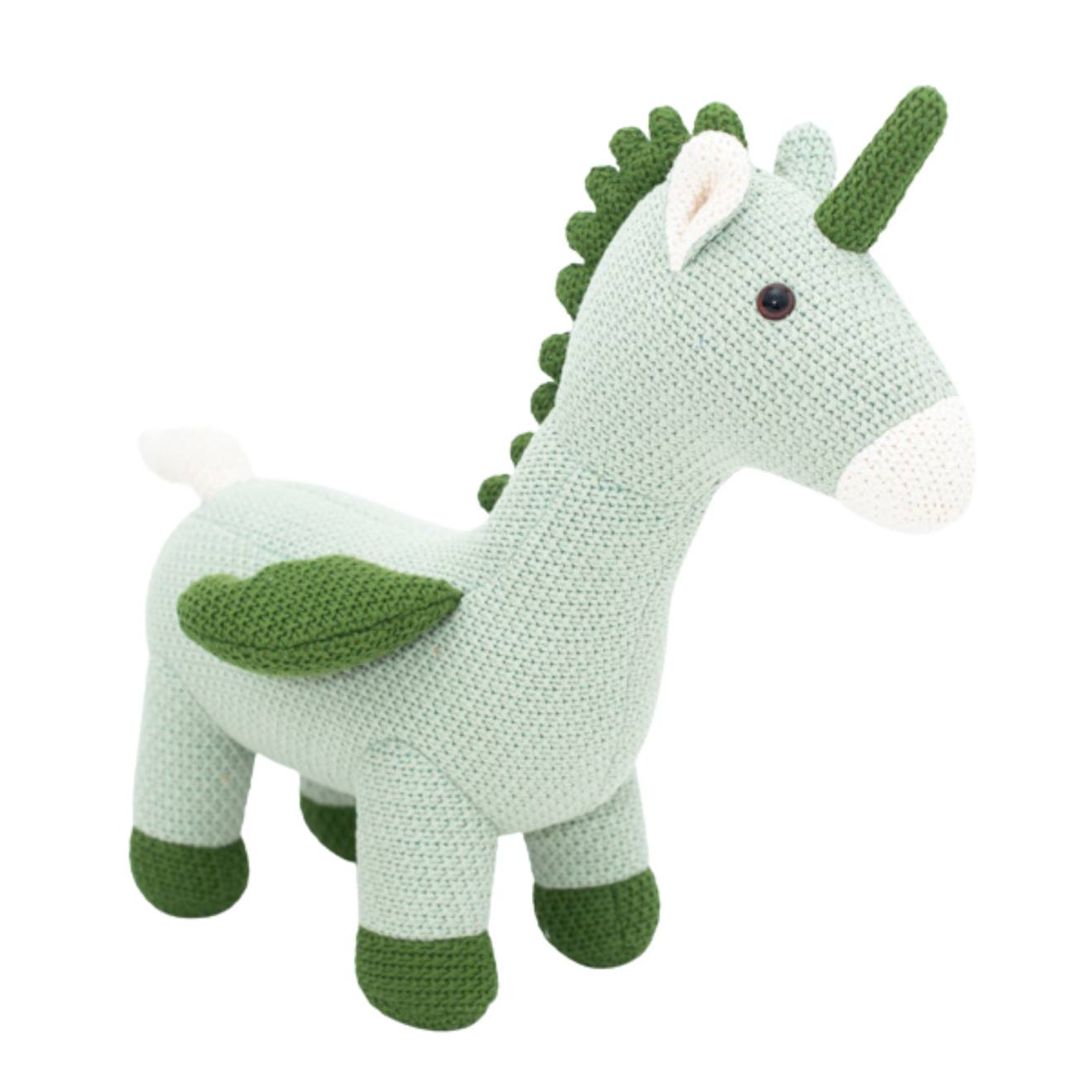 Peluche Licorne Ailée Mini En Coton Light And Dark Green