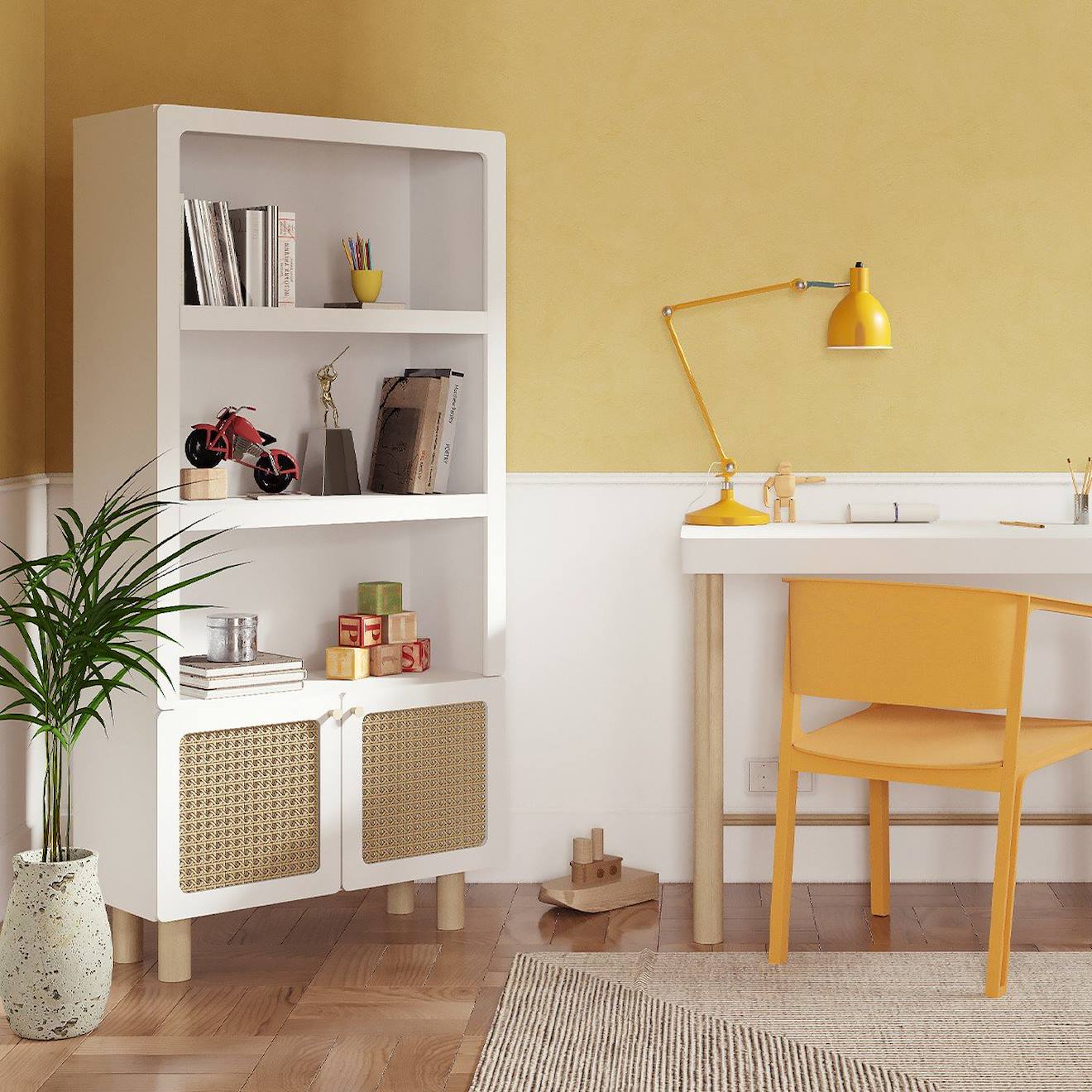 Bibliothèque 2 Portes Blanc