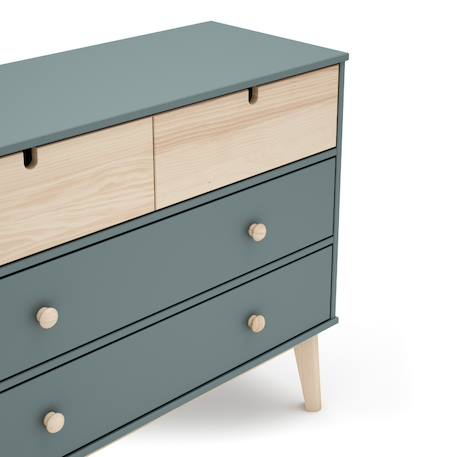 Commode 4 tiroirs gain de place - gamme léonie Vert kaki 4 - vertbaudet enfant 