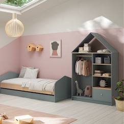 Chambre et rangement-Chambre-Dressing ouvert forme maison  - gamme léonie