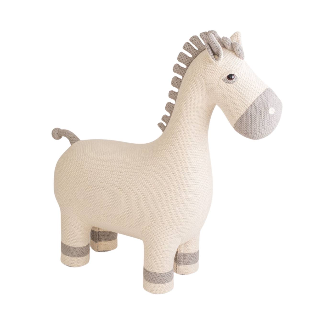 Grande Peluche Siège D’appoint Jument White And Grey